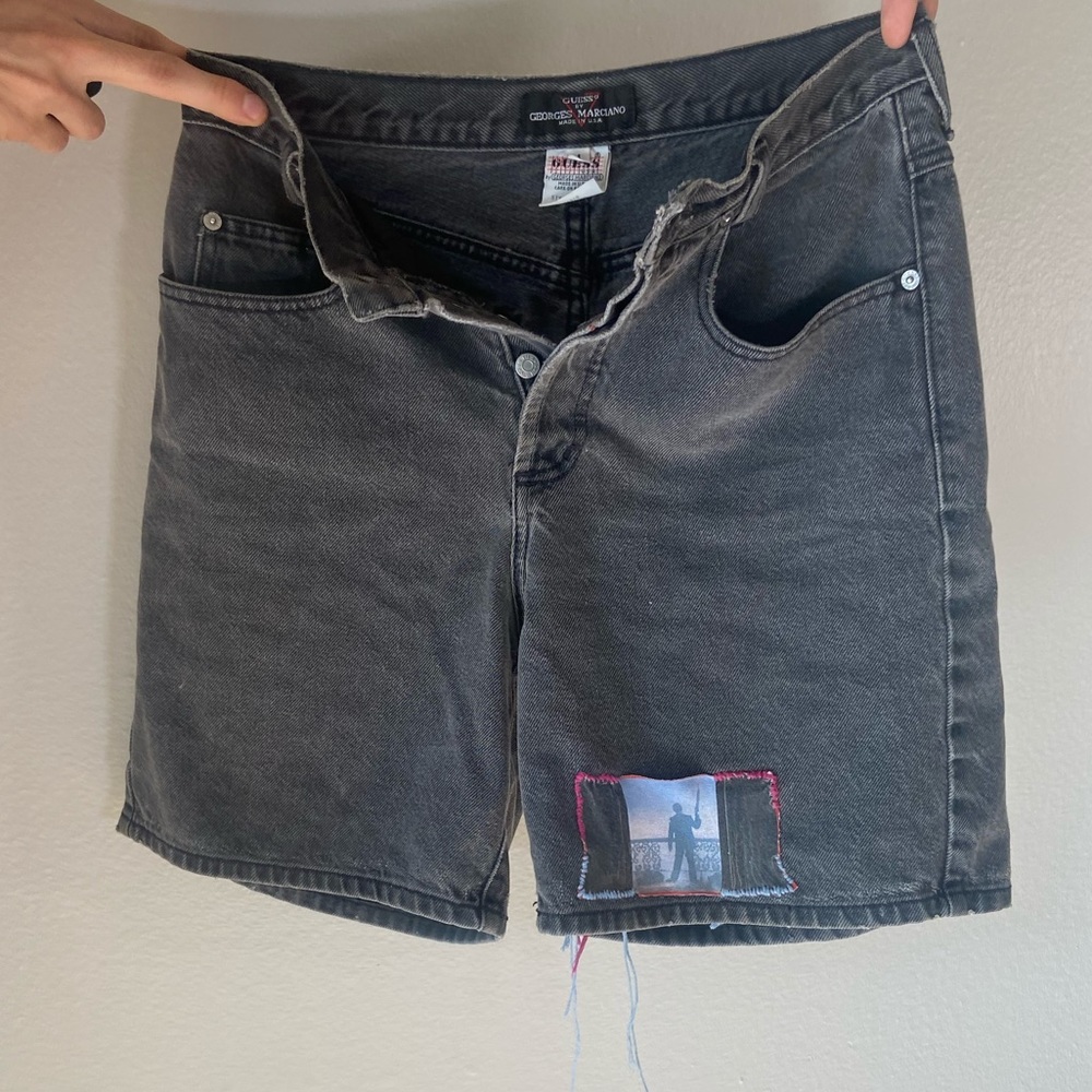 Vintage Upcycled Embroidered Guess Jean Shorts